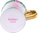 Lilly Pulitzer Initial Ceramic Coffee Mug, 14 Oz Tea Cup, Cute Mug with Gold Handle and Gift Box, C (Coming In Hot) - Image 2