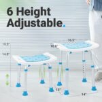 Bariatric Shower Chair 500lbs,Padded Shower Stool for Inside Shower,Shower Bench with 6 Height Adjustable Tube,FSA/HSA Eligible (1 Count (Pack of 1)) - Image 5