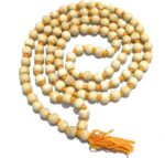 Satvik 108 Beads Chandan Jaap Mala Necklace for Men and Women, Original Chandan beads Mala Rosary Garland Indian Chanting 8 mm Chandan Jap Mala with Cotton Thread Hare Krishna Hare Rama Chanting Mala