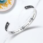 TONY & SANDY Inspirational Bracelets for Women Teen Girls Personalized Gifts for Daughter Granddaughter Mom Sister Friends Stainless Steel Engraved Cuff Birthday Easter Christmas - Image 2