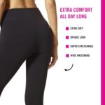 HUE Women's Ultra Soft Cotton Leggings with Wide Waistband, Full and Capri Length - Image 3