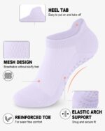 6 Pairs Grip Pilates Socks for Women, Non-slip Yoga Athletic Socks for Barre Ballet Barefoot Workout Hospital - Image 2
