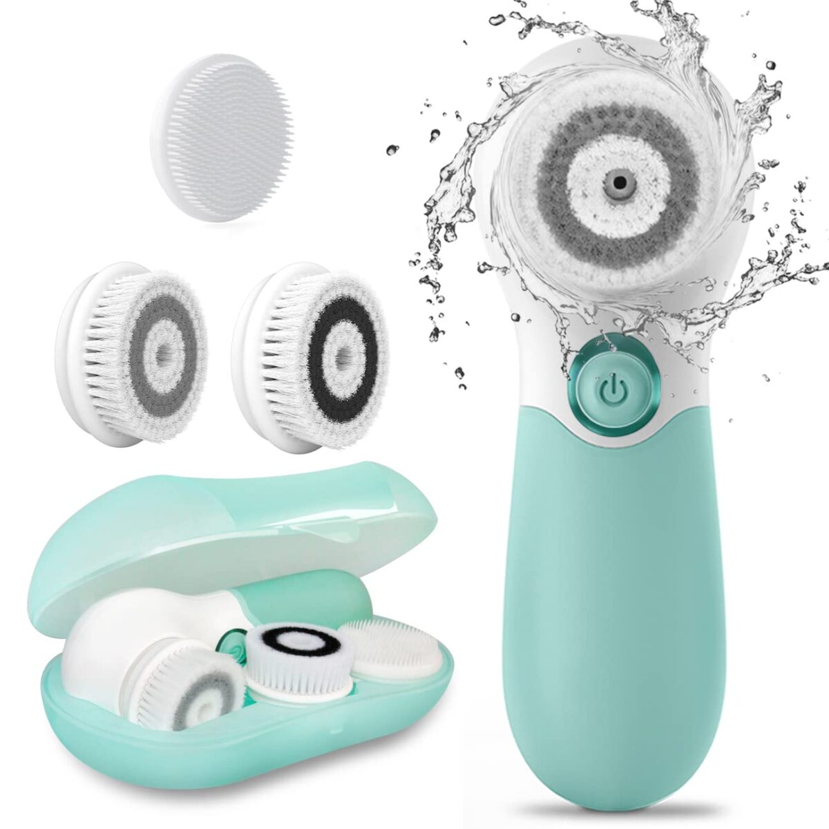 Facial Cleansing Brush Electric Facial Exfoliating Massage Brush with 3 Cleanser Heads and 2 Speeds Adjustable for Deep Cleaning, Removing Blackhead, Face Massaging - Image 1