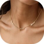 Personalized Name Necklace with Curb Chain, 18K Gold Plated Handmade Custom Family Choker Customized Child Nameplate Necklace Mother's Day Jewelry Gift for Mom, Wife (3 Names Necklace)