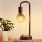 ONEWISH Industrial Table Lamp for Bedroom, Fully Dimmable Modern Bedside Lamps with 2700K Warm Light Bulb for Kids Reading, Minimalist Nightstand Lamps for Living Room, Office (Bulb Included)
