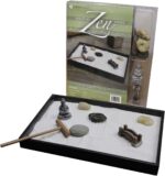Nature's Mark Mini Zen Garden Kit for Desk with Rake, White Sand, Buddha Figures, Bridge Figure and River Rocks, Black Rectangle Base - Image 7