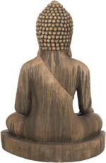 John Timberland Sitting Buddha Statue Sculpture Zen Asian Japanese Garden Decor Outdoor Front Porch Patio Yard Outside Home Balcony House Exterior Weathered Light Sandstone Finish 29 1/2" Tall - Image 4