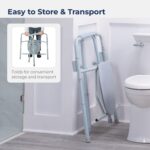 Drive Medical 11117N-1 Bariatric Commode Chair for Toilet with Arms, Gray - Image 5
