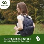 ECO CHIC Hiking Lightweight Packable Backpack - Foldable Daypack for Travel & Hiking & Outdoor Adventures - Waterproof Backpack from Recycled Materials (Dogs Teal) - Image 4