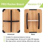 StrongTek Professional Wooden Balance Board, Rocker Board, Wood Standing Desk Accessory, Balancing Board for Under Desk, Anti Slip Roller, Core Strength, Stability, Office Wobble Boards - Image 3