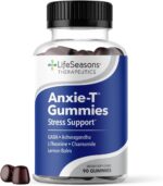 LifeSeasons Anxie-T - Stress Relief Gummy - Vitamin Supplement for Mood & Mental Focus Support - Feel Calm and Relaxed - Rapidly Eases Tension - Ashwagandha, GABA & L-Theanine - 90 Gummies