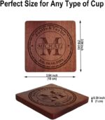 Personalized Monogram Coasters with Holder - Custom Engraved Wood Coasters for Drinks - Wedding & Parents Gifts - Image 5
