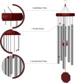 2 Pack Pgzsy Memorial Wind Chimes Outdoor Large Deep Tone, Elegant Sympathy Wind-Chime Personalized with 6 Tuned Tubes for Garden Patio Balcony and Home - Image 4