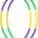2 Pack Toy Color Hoop for Kids, Size Adjustable & Detachable Length Kids Adjustable Hoop Plastic Toys for Kids Adults Party Games, Gymnastics, Dog Agility Equipment, Christmas Wreath