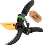 GROWIT 8.5" Titanium Bypass Pruning Shears (T13) - Razor Sharp Premium Garden Shears Clippers Pruners - Heavy Duty Garden Scissors - Rust Resistant Blade