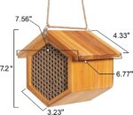 Mason Bee House Wax Coated Bee House, Bee Hotel for The Garden,Pollinator House Waterproof, Natural Handmade Wooden Mason Bee Hotel for Pollinating Bees Garden Supplies,Attracts Peaceful Bee - Image 5