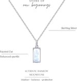 HOPE LOVE SHINE New Beginnings Rainbow Moonstone Sterling Silver Necklace for Women - Image 4