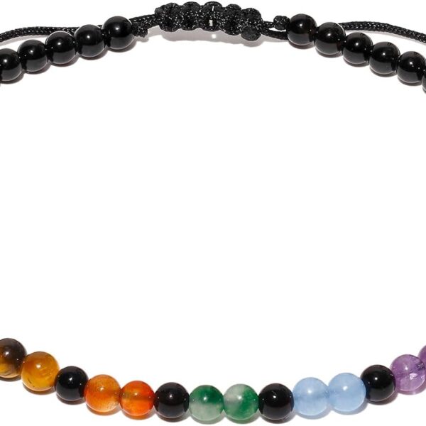 Reiki 7 Chakra Beaded Anklet Meditation Yoga Colorful Ankle Bracelets for Women Balance Beach Foot Jewelry Adjustable