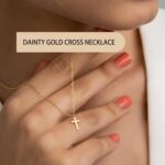 Moodear Cross Necklace for Women - Dainty 14K Gold Plated/Sterling Silver/Rose Gold Layered Cross Pendant Simple Cute Necklaces for Women Trendy Jewelry Gifts - Image 9