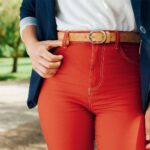 Women Cork Belt – Vegan Leather Dress for Jeans Thin Belt – Cruelty Free-Eco Friendly Brown Black - 0,98" Wide - Image 2