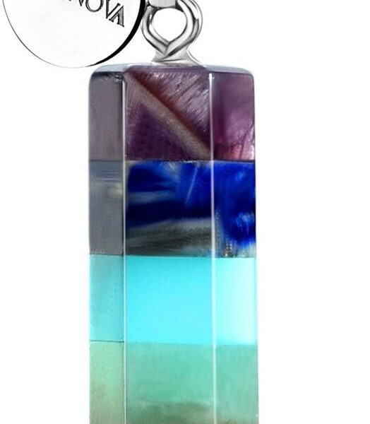 JADENOVA 7 Chakra Stones Necklace Gemstone Pendant Necklace Energy Healing Crystal Divination Pendulum For Women (Cone Hexagonal, 18 Inches Stainless Steel Chain)