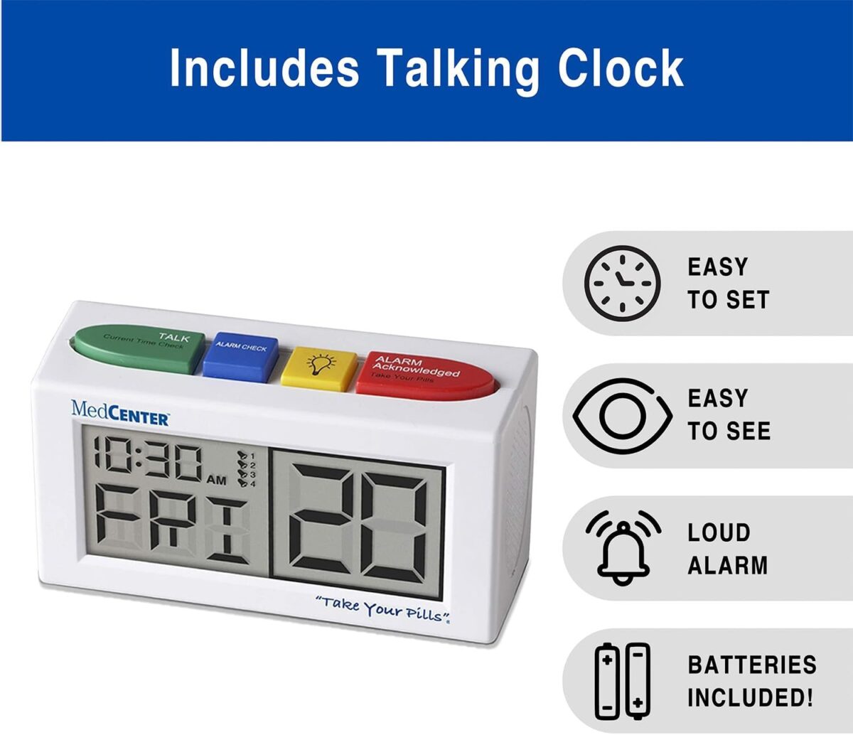 FSA HSA Eligible Monthly Pill Organizer System 4 Times a Day, 31 Day Pill Organizer Box with Talking Alarm Reminding System, Monthly Pill Box for Daily Medication, Gift for Mom, Dad, Elderly - Image 5