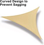 LOVE STORY 12' x 12' x 12' Triangle Sun Shade Sail Canopy UV Block Sunshade for Outdoor Patio Garden Backyard, Sand (We Make Custom Size) - Image 6