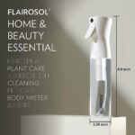FLAIROSOL - The Original, Spray Bottle for Hair, Plants & More, Continuous Mister, Ultra Fine Water Mist, 10.1oz/300ml, Clear Bottle - Black Print - Image 6