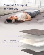 ZonLi Japanese Floor Futon Mattress Queen Size 60"x 80",100% Cotton 2.5'' Thicken Tatami Mattress,Foldable Sleeping Pad,Portable Dormitory Tatami Mat,Roll Up Floor Lounger Bed for Adult (Grey) - Image 3