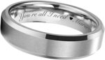 Personalized Men's Brushed With Beveled Mirror Edge Silver Ring Custom Engraved Free In Any Language - Silver Wedding Band - Ships from USA - Image 6