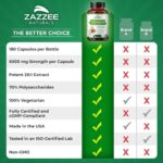 Zazzee Extra Strength Astragalus Root 20:1 Extract, 5000 mg Strength, 70% Polysaccharides, 180 Vegan Capsules, 6 Month Supply, 100% Vegetarian, Standardized and Concentrated 20X Extract, Non-GMO - Image 8