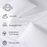 LANE LINEN Eco Friendly 100% Organic Cotton Queen Sheet Set, Soft & Comfy Fully Elasticized 15" Deep Pocket Bed Sheets, Low Pill Naturally Cooling Machine Wash Sábanas Queen- White Bed Sheets - Image 4
