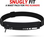 USHAKE Slim Running Belt for Women Men-Runners Phone Holder Fanny Pack Expandable, Adjustable, Bounce Free Waist Pouch bag for Workout, Money Belt, Run Gear Accessories Black - Image 9