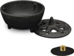 Incense Burner, Incense Burner Holder, Cast Iron Incense Burner with Incense Stick Holder and Fireproof Cotton. Ideal for Incense Sticks, Resin Incense, Cone Incense and Ritual Purpose, Decor, Etc.…