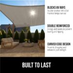 GORILLA GRIP Heavy Duty Sun Shade, UV Protection Fade Tear and Rust Resistant Rectangle Sunshade Canopy, Curved Edges Blocks Sunlight, Breathable Sail, Outdoor Patio, Lawn Garden 12x16 FT Gray - Image 2