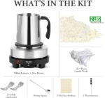 SAEUYVB Candle Making Kit with Wax Melter, Candle Wax for Candle Making - DIY Candle Making Supplies, Including 2lbs Soy Wax Flakes, Melting Pot, Electric Stove,Candle Kit for Adults, Beginnner - Image 2