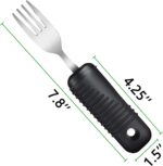 YPC Adaptive Utensils,Easy Grip Silverware,Built-Up Fork,Spoon and Rocker Knife for Adults,Elderly,Arthritis,Tremors and Parkinsons,3 Piece Set - Image 5