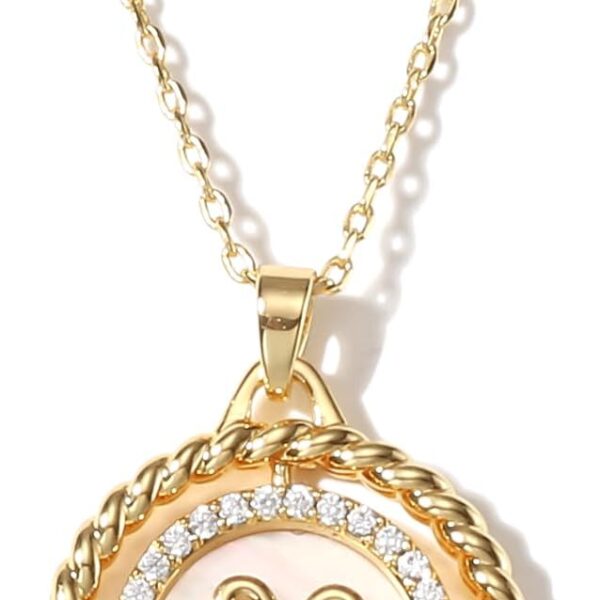 Gold Necklace for Women Zodiac Necklace 14K Gold Plated Rotatable 12 Constellation Necklaces Astrology Gold Jewelry for Women Fashion Birthday Gifts