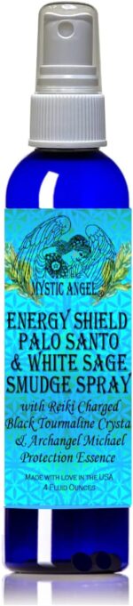 Mystic Angel Energy Shield Palo Santo & White Sage Smudge Spray (4 oz.) For Energy Clearing & Protection - Pack of 1