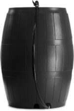 FCMP Outdoor Raincatcher, Flat-Back Rain Barrel with Spigots, 50-Gallon, Black - Image 2