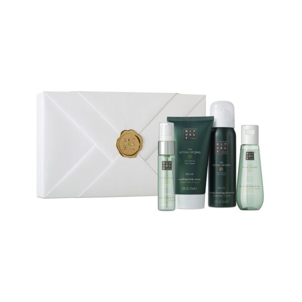 Rituals...The Ritual of Jing Gift Set Small foaming shower gel 50 ml body cream 70 ml Dry Oil 50 ml Pillow & Body Mist 20 ml