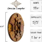 Project Genius Grecian Computer Mechanical Math Puzzle, Wooden Brainteaser Gift for History Buffs and Smart Kids, Teens, and Adults - True Genius Series Inspired by The Ancient Antikythera Mechanism - Image 4