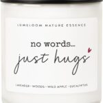Sympathy Gifts for Loss of Loved One, Bereavement Gift Idea - 9oz Lavender Scented Soy Wax Candle - No Words Just Hugs, Memorial, Grief, Think of You, Condolence Candle for Women