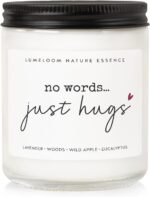 Sympathy Gifts for Loss of Loved One, Bereavement Gift Idea - 9oz Lavender Scented Soy Wax Candle - No Words Just Hugs, Memorial, Grief, Think of You, Condolence Candle for Women