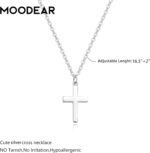 Moodear Cross Necklace for Women - Dainty 925 Sterling Silver/Gold Plated Layered Cross Pendant Simple Small Necklaces for Women Trendy Jewelry Gifts - Image 5