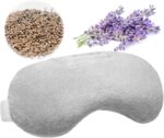 Umisleep Lavender Eye Mask, Aromatherapy Weighted Sleep Mask for Dry Eyes Men Women, Microwave Heated Hot Therapy Eye Cover Moist Compression Pain Relief, Eye Pillow for Puffy Eyes, Sinus Pain, Grey