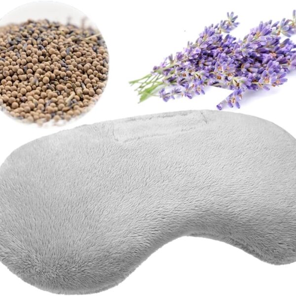 Umisleep Lavender Eye Mask, Aromatherapy Weighted Sleep Mask for Dry Eyes Men Women, Microwave Heated Hot Therapy Eye Cover Moist Compression Pain Relief, Eye Pillow for Puffy Eyes, Sinus Pain, Grey