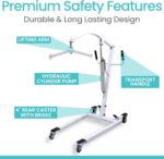 Vive Hydraulic Patient Lift for Home Use with Sling - Portable, Medical Patient Transfer Lift System - Sit to Stand Lift Assist for Elderly - Floor & Fall Elderly Lift - for Car, Wheelchair & Bed - Image 4
