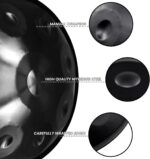Handpan Drum, 22-Inch 10-Notes 440Hz D Minor Kurd, Handpan Instrument, Soft Bag, 2 Mallets, Stand and Dust-Free Cloth (Black) - Image 4