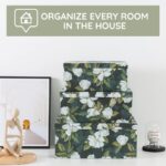 Soul & Lane Decorative Storage Cardboard Boxes with Lids | Midnight Gardenia - Set of 3 | Black Dramatic Paperboard Nesting Boxes - Image 7